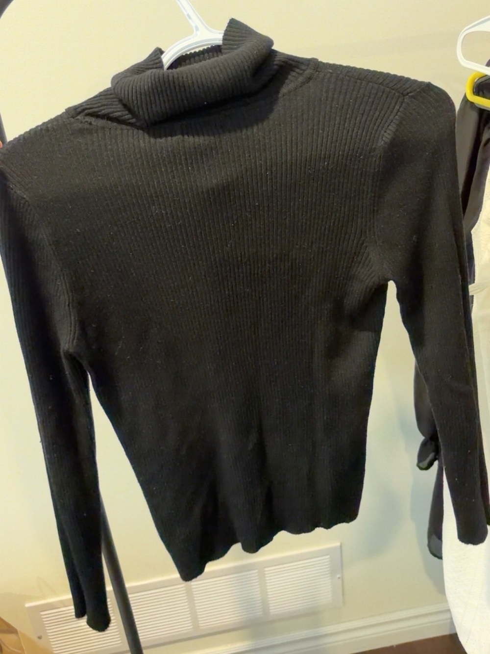 Black Ribbed Turtleneck Sweater